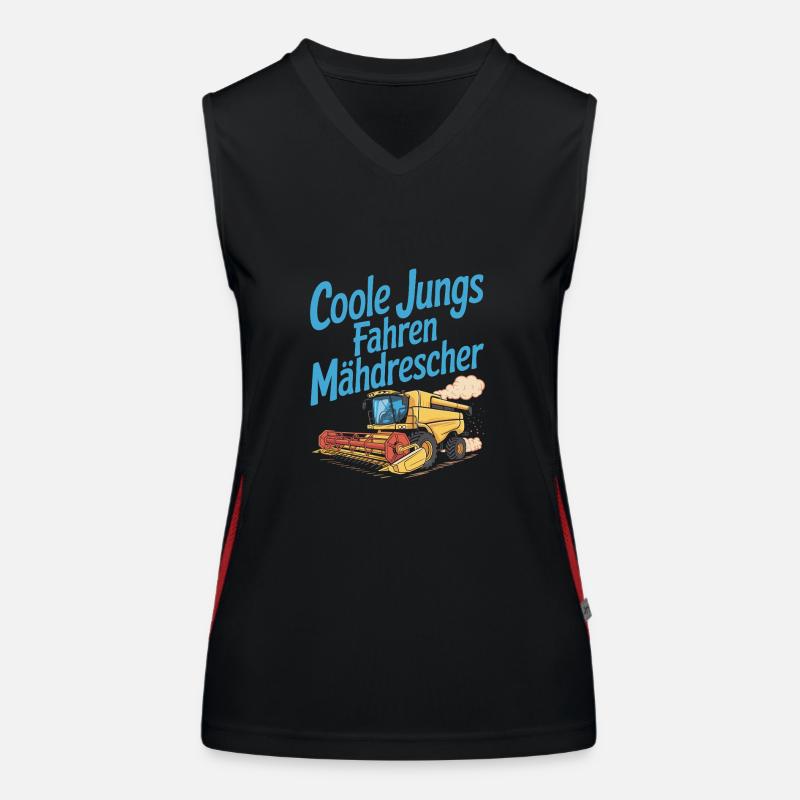 Cool guys conduisant une moissonneuse-batteuse Débardeur respirant contrasté Femme
