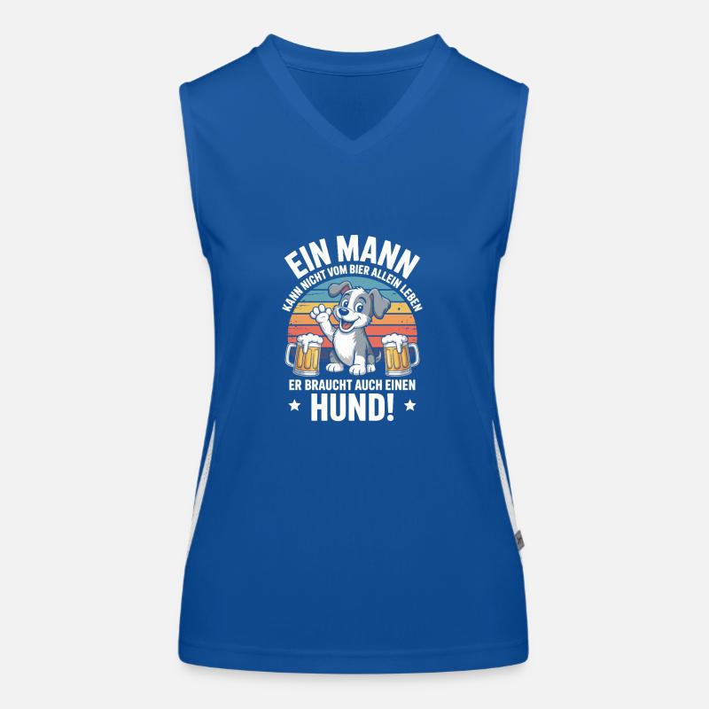 Mann Hund Bier Funktionelles Kontrast-Tank Top für Frauen
