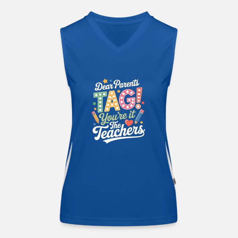 Lehrer Eltern Schulabschluus Funktionelles Kontrast-Tank Top für Frauen