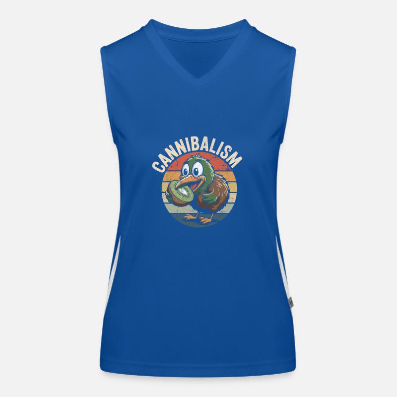 Fun Kiwi Cannibalism Women's Functional Contrast Tank Top
