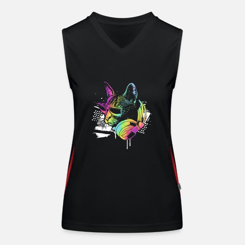 Rave Raver Musique techno Techno basse Table de mixage Débardeur respirant contrasté Femme