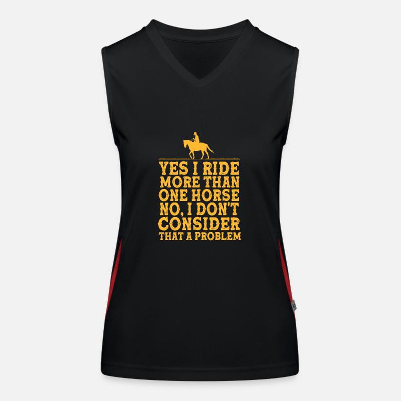 Springreiten Springpferd Funktionelles Kontrast-Tank Top für Frauen