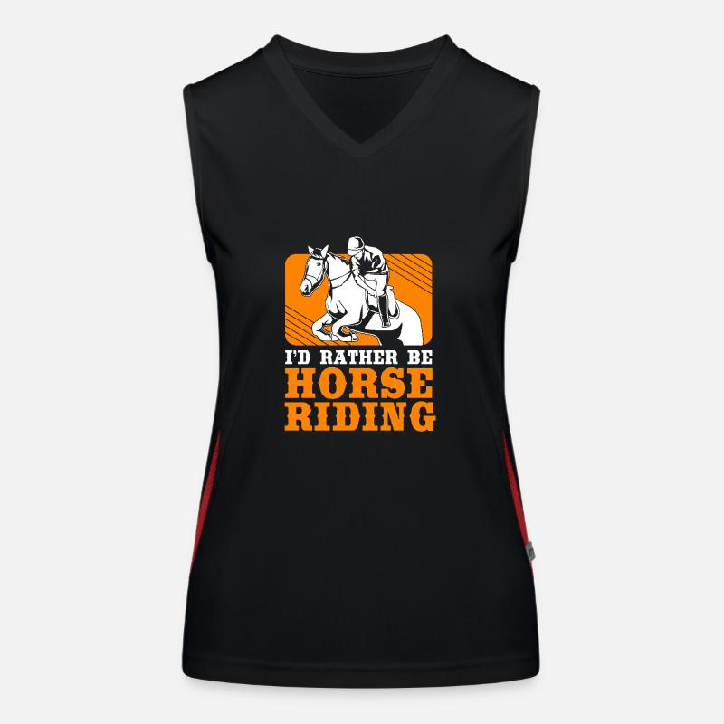 Springreiten Springpferd Funktionelles Kontrast-Tank Top für Frauen