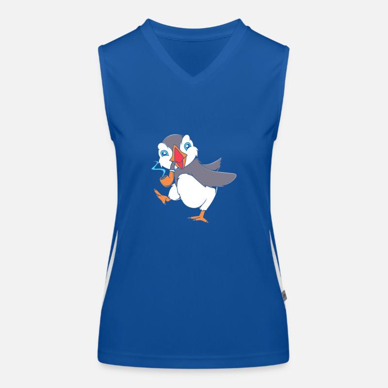 Papageientaucher Puffin Funktionelles Kontrast-Tank Top für Frauen