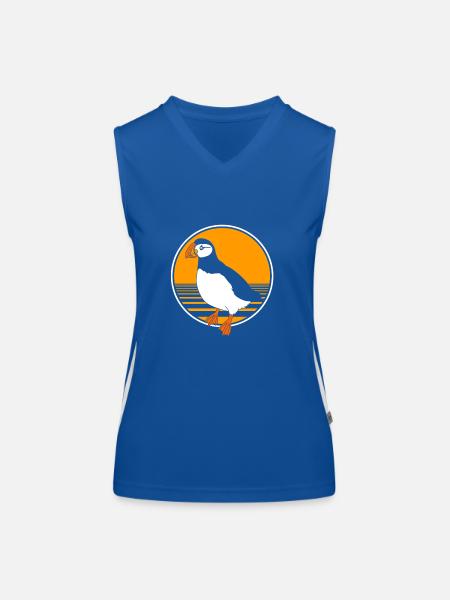 Papageientaucher Puffin - Funktionelles Kontrast-Tank Top für Frauen - Royal/Weiß - Vorne