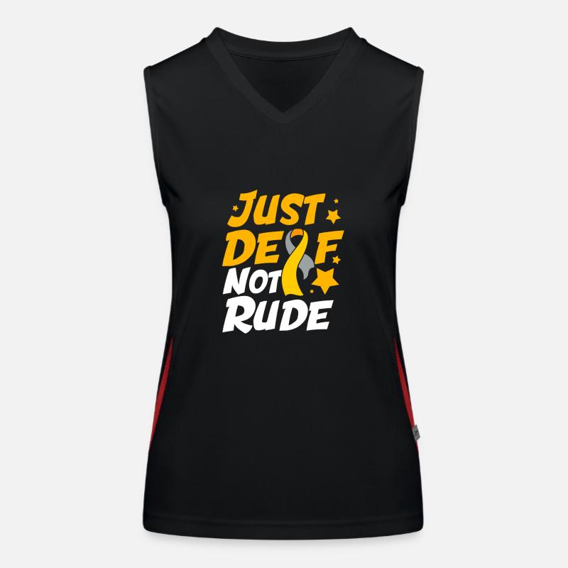 Deaf Deaf Deaf Sign Language Women's Functional Contrast Tank Top