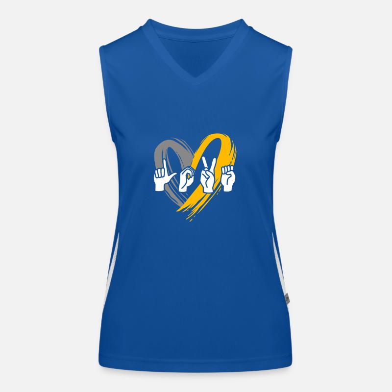 Deaf Deaf Deaf Sign Language Women's Functional Contrast Tank Top