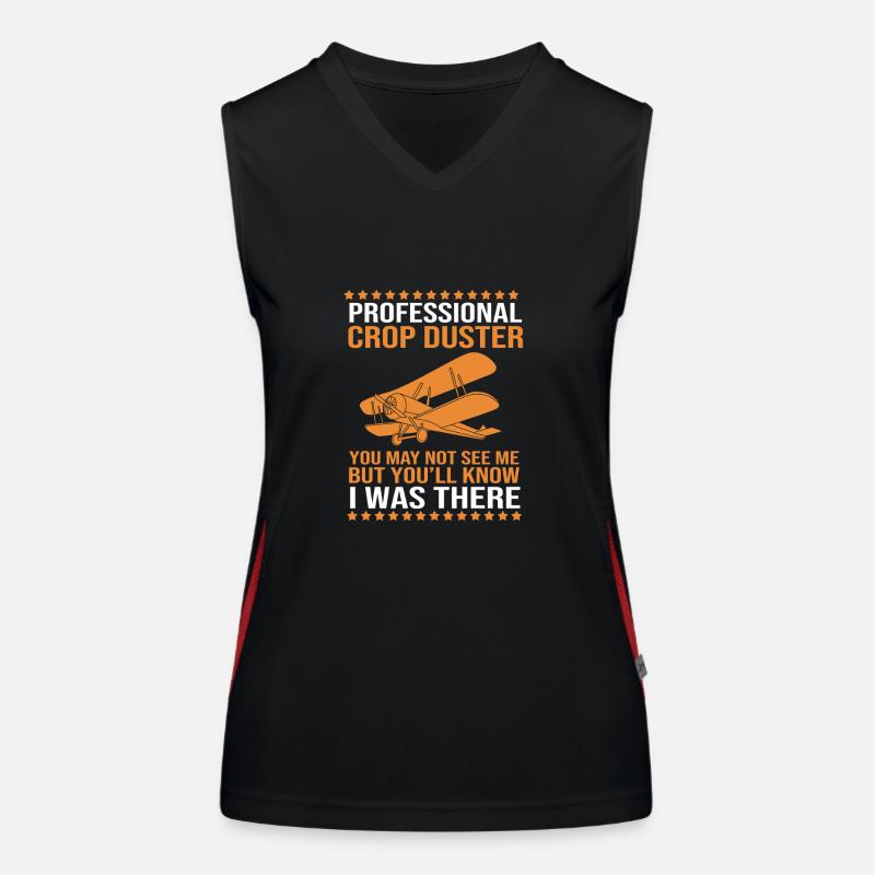 Crop Duster Flugzeug Pilot Funktionelles Kontrast-Tank Top für Frauen