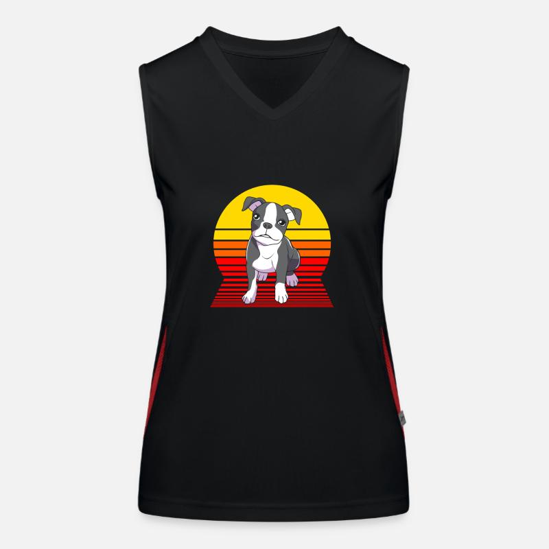 Boston Terrier Funktionelles Kontrast-Tank Top für Frauen