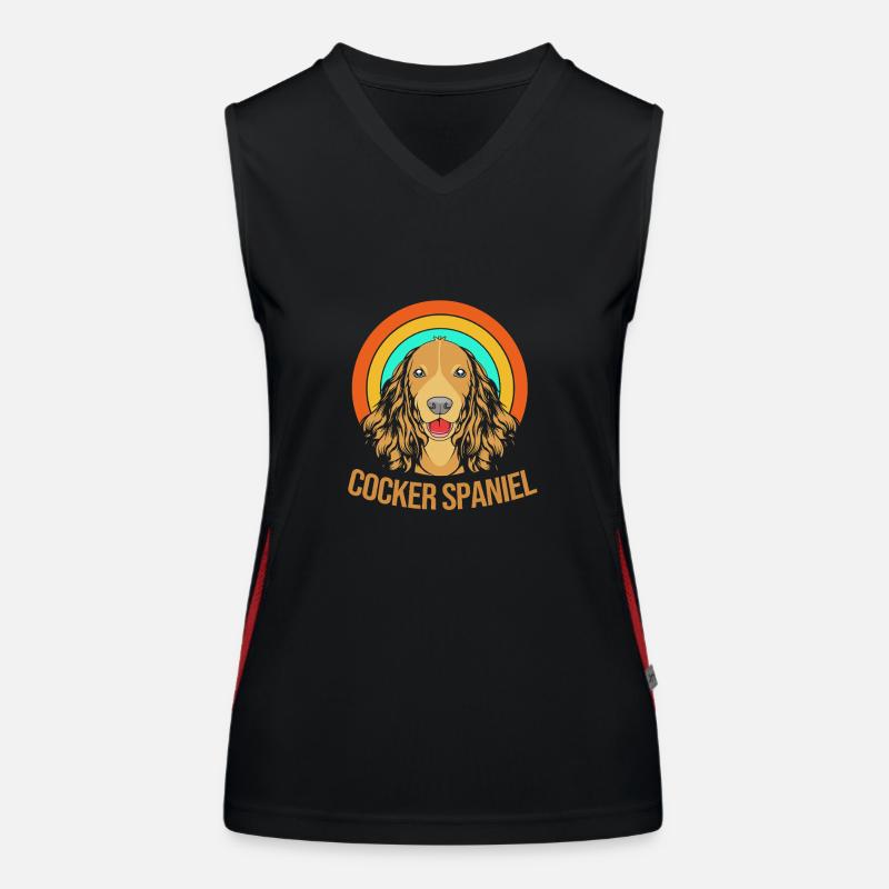 Cocker Spaniel Funktionelles Kontrast-Tank Top für Frauen