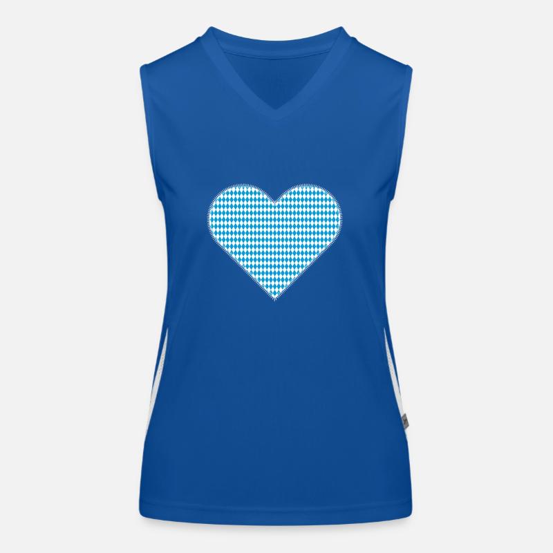 Bayrisches Herz als Patches Funktionelles Kontrast-Tank Top für Frauen