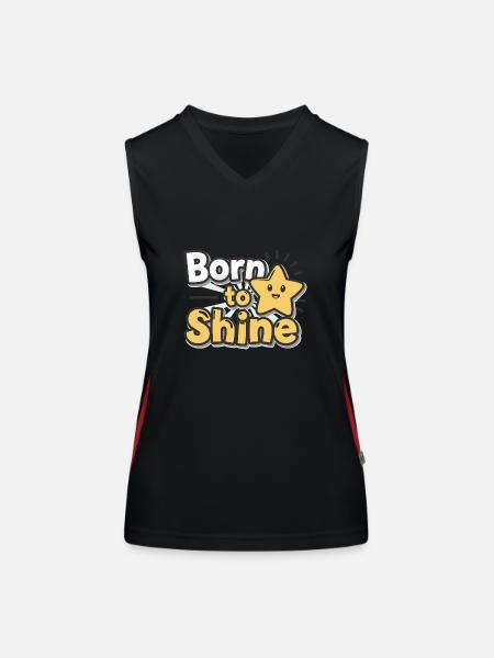 Born to Shine – Strahlender Stern - Women's Functional Contrast Tank Top - black/red - Front