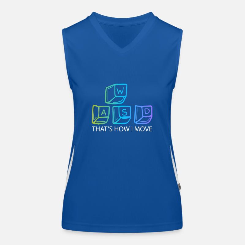 WASD Gaming Zocken Videospiel, PC, Computer Funktionelles Kontrast-Tank Top für Frauen
