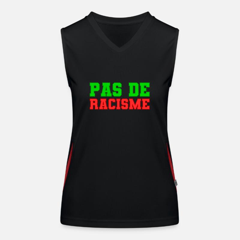 Pas de racisme! Débardeur respirant contrasté Femme