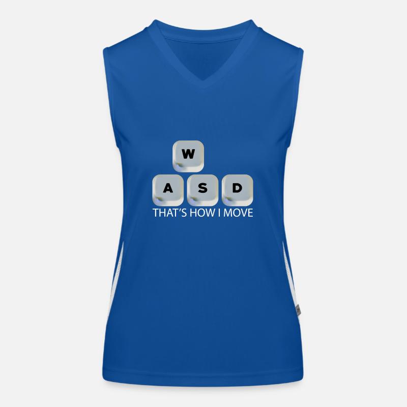 WASD Gaming Zocken Videospiel, PC, Computer Funktionelles Kontrast-Tank Top für Frauen