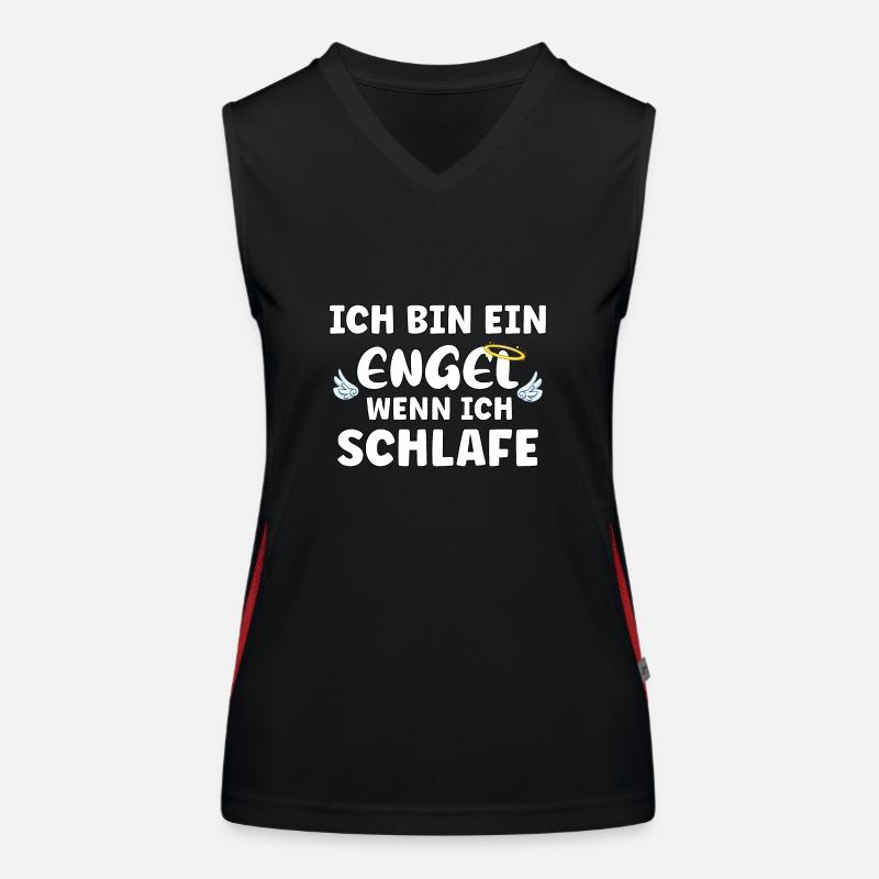 Ich bin ein Engel wenn ich schlafe Funktionelles Kontrast-Tank Top für Frauen