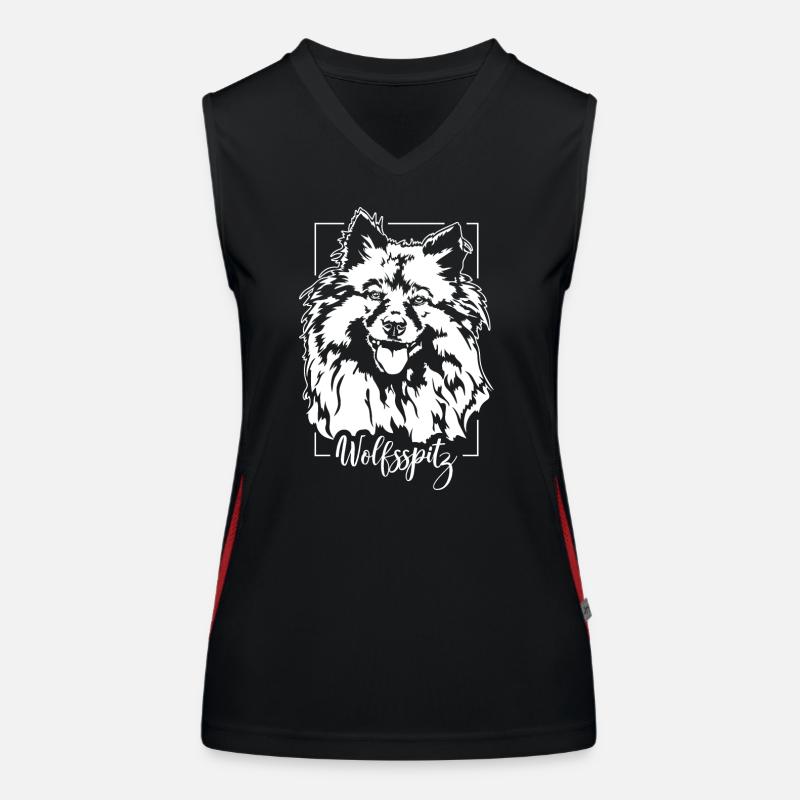 Wolfsspitz Keeshond Chien Portrait Chiens Wilsigns Débardeur respirant contrasté Femme