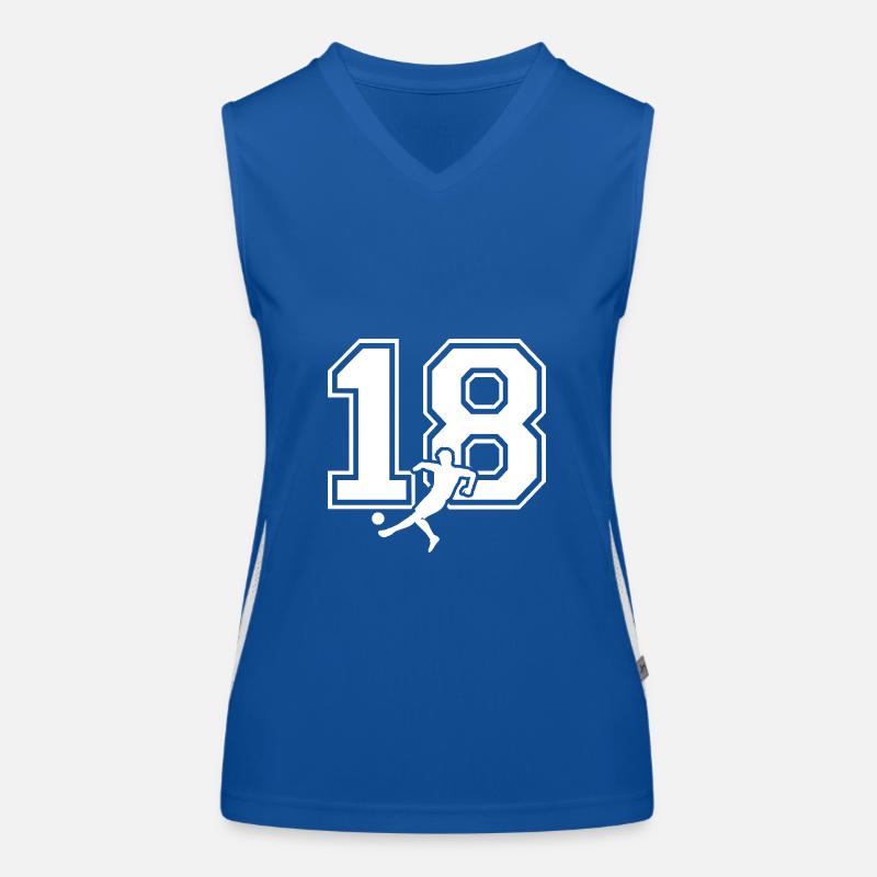 Soccer Number 18 Soccer Player Women's Functional Contrast Tank Top
