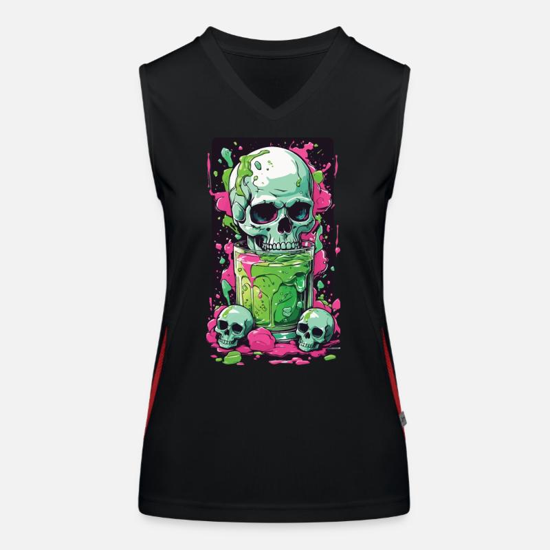 Gothic Skull Weirdcore Gift Illustration Women's Functional Contrast Tank Top