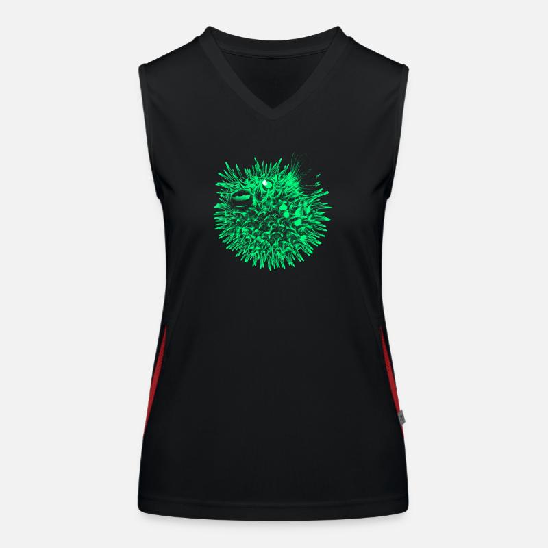Poisson-globe (néon) Débardeur respirant contrasté Femme