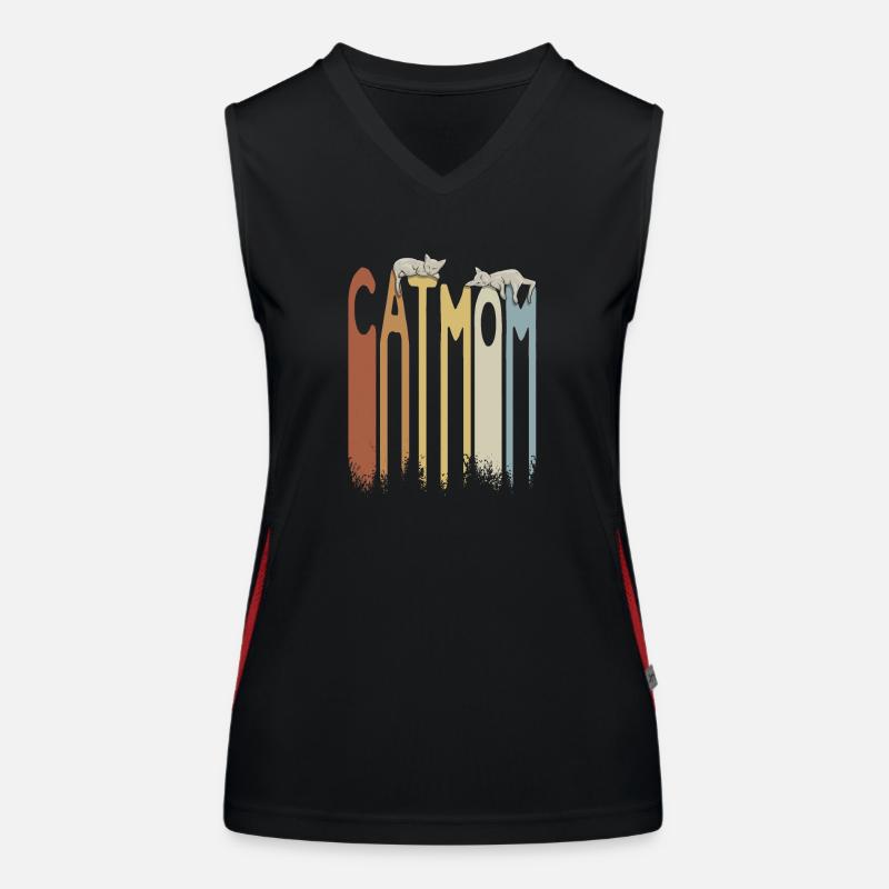 Retro Cat Mom Cat Mom avec des chats endormis Débardeur respirant contrasté Femme