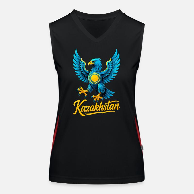 Kazakhstan aigle drapeau drapeau Cool Gift Débardeur respirant contrasté Femme