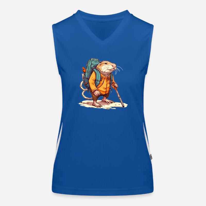 Mole rat equipped like a pro hiker Women's Functional Contrast Tank Top