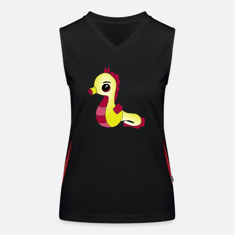 Knuffiges Seepferdchen Funktionelles Kontrast-Tank Top für Frauen
