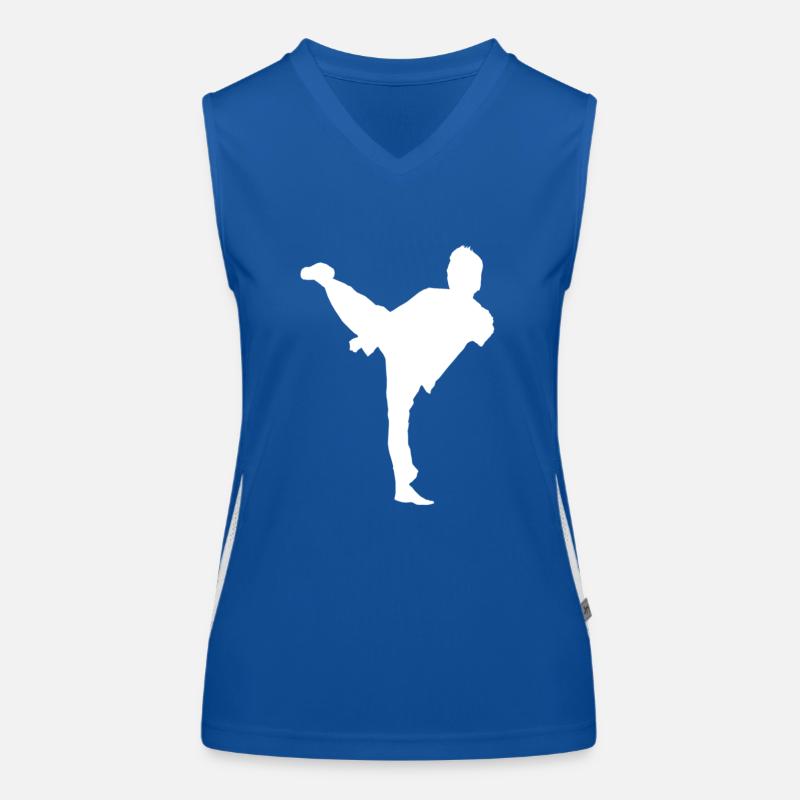 Bruce Lee White Shadow Side Kick Funktionelles Kontrast-Tank Top für Frauen
