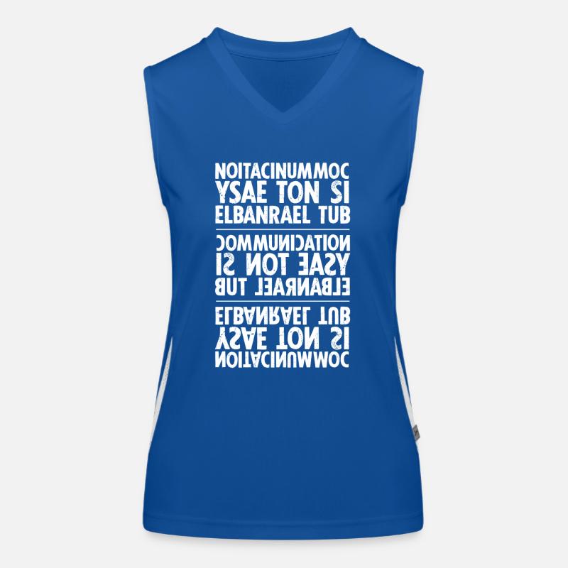 communication white sixnineline Women's Functional Contrast Tank Top