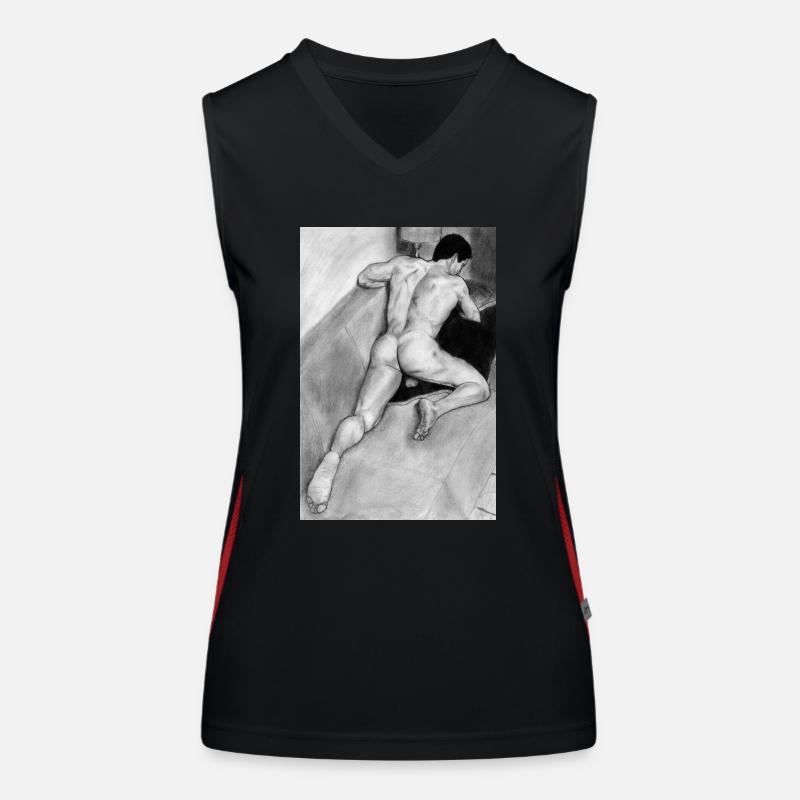 Bleistift Mann Funktionelles Kontrast-Tank Top für Frauen