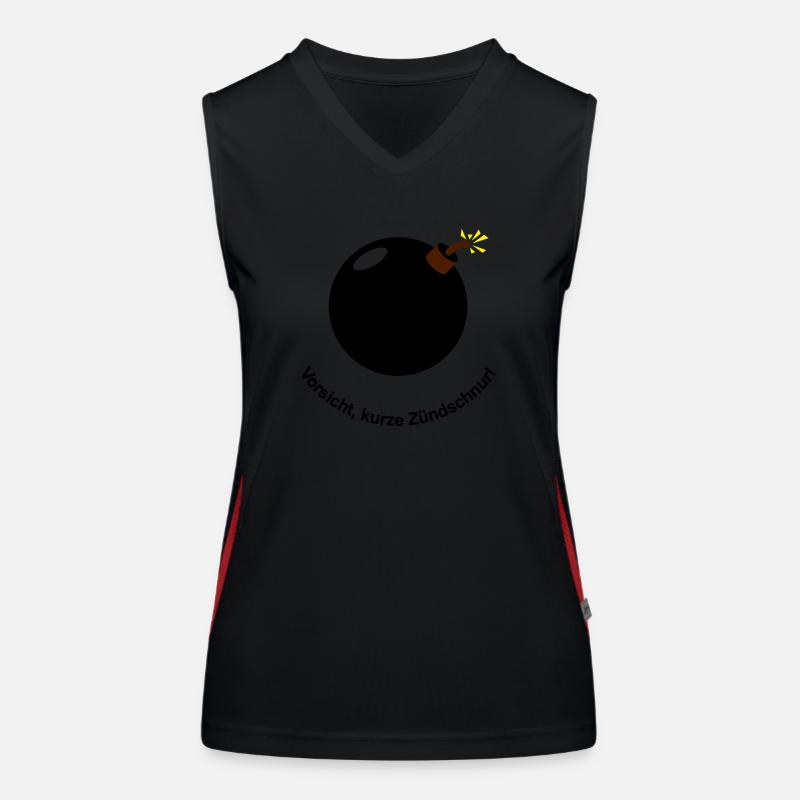 Vorsicht - kurze Zündschnur! Funktionelles Kontrast-Tank Top für Frauen