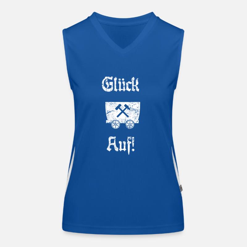 Glück Auf! Logo Schlägel und Eisen Funktionelles Kontrast-Tank Top für Frauen