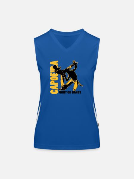 capoiera fight or dance 00 - Funktionelles Kontrast-Tank Top für Frauen - Royal/Weiß - Vorne