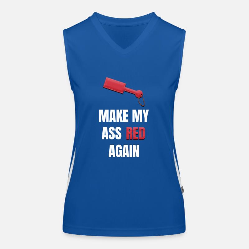 Make My Ass Red again Kinky Paddle BDSM leather Funktionelles Kontrast-Tank Top für Frauen