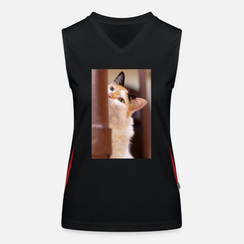 Die Katze Funktionelles Kontrast-Tank Top für Frauen
