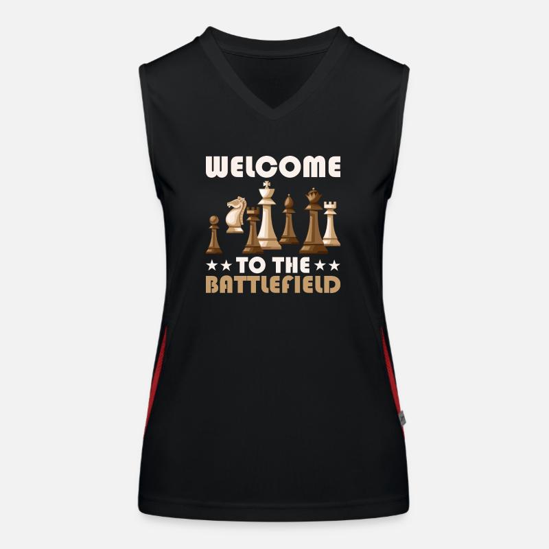 Welcome To The Chess Board Chess Player Funktionelles Kontrast-Tank Top für Frauen