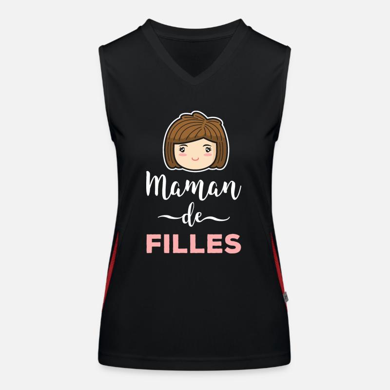 Mama von Mädchen Mutter Töchter Muttertag Funktionelles Kontrast-Tank Top für Frauen