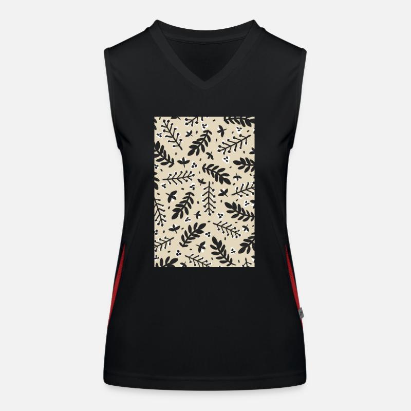 Floral Beige Pattern Women's Functional Contrast Tank Top