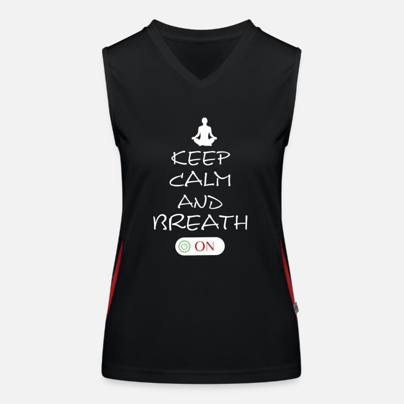 Keep Calm and Breath On Funktionelles Kontrast-Tank Top für Frauen