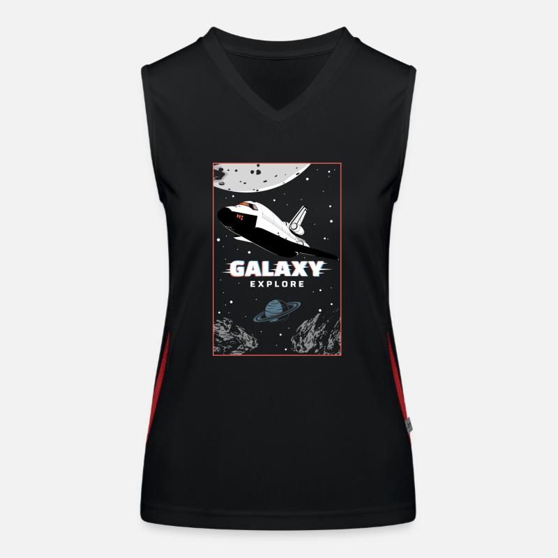 Galaxy Explorer Space Design Women's Functional Contrast Tank Top
