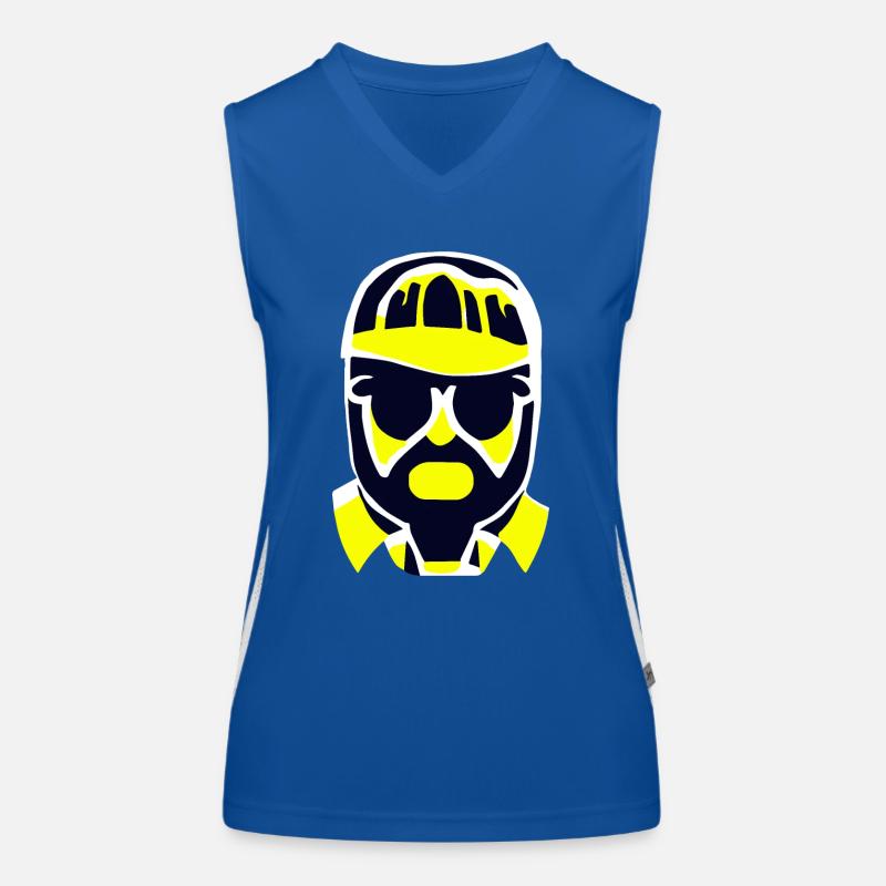 Cooler Typ mit Sonnenbrille und Kapperl / Gesicht Funktionelles Kontrast-Tank Top für Frauen