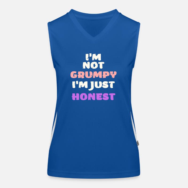 Funny grumpy moody angry honest vector Women's Functional Contrast Tank Top