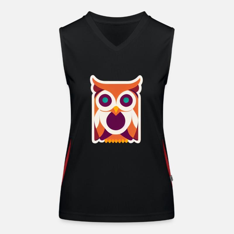 Kawaii Eule Funktionelles Kontrast-Tank Top für Frauen