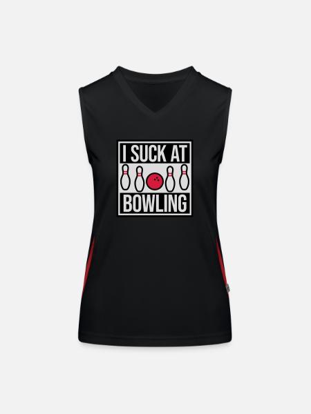 Je suis nul au bowling - Débardeur respirant contrasté Femme - noir/rouge - Devant