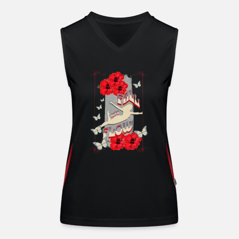 Fall into Flow, Dance Design, Vintage, Retro Funktionelles Kontrast-Tank Top für Frauen