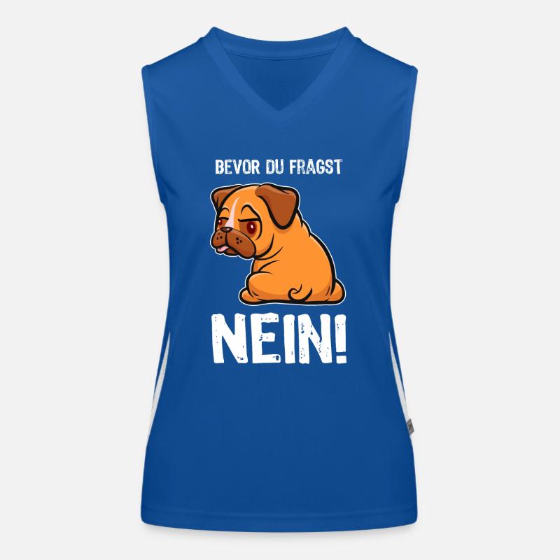 Bevor du fragst - Nein! - Mops - Spruch Funktionelles Kontrast-Tank Top für Frauen