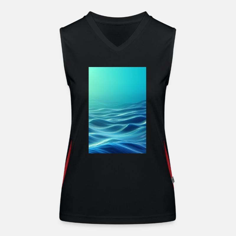 Low-Poly Wave Funktionelles Kontrast-Tank Top für Frauen