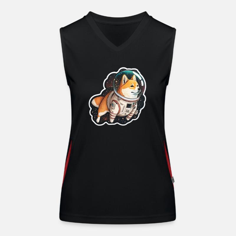 Shiba Inu dans l’espace, drôles de chiens, Spacedoge ! Débardeur respirant contrasté Femme