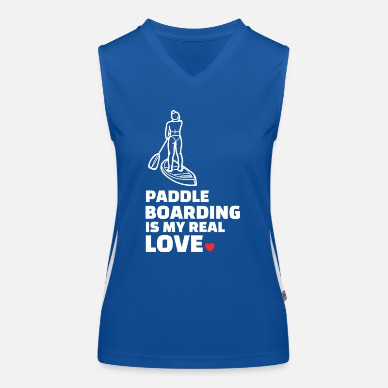 Ich Liebe Paddleboarding Funktionelles Kontrast-Tank Top für Frauen